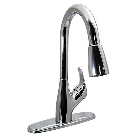 VALTERRA PF231361 Single-Handle Pull Down Hybrid Kitchen Faucet w Spray Shut-Off-Chrome PF231361